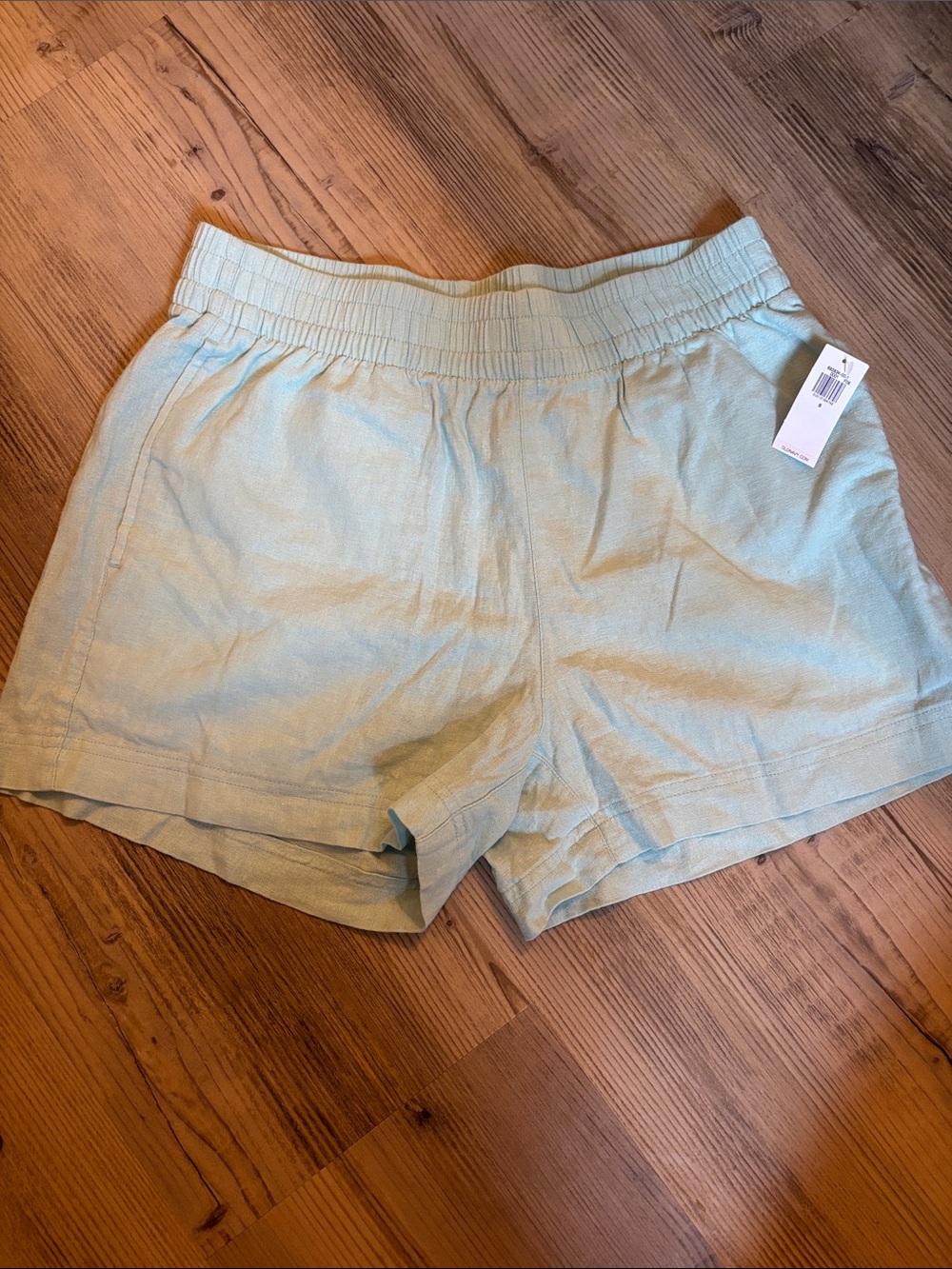 Blue Linen Shorts